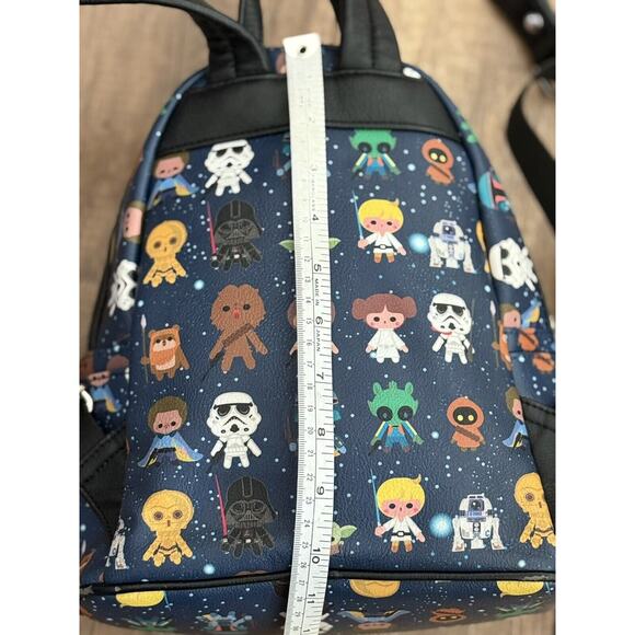 Disney Parks Loungefly Star Wars Chibi Character Print Mini Backpack Purse EUC - Picture 16 of 16